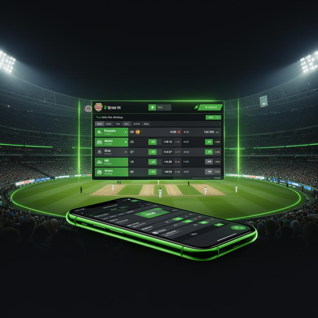 बाजी एपमा क्रिकेट लाइभ बेटिङ इन्टरफेस